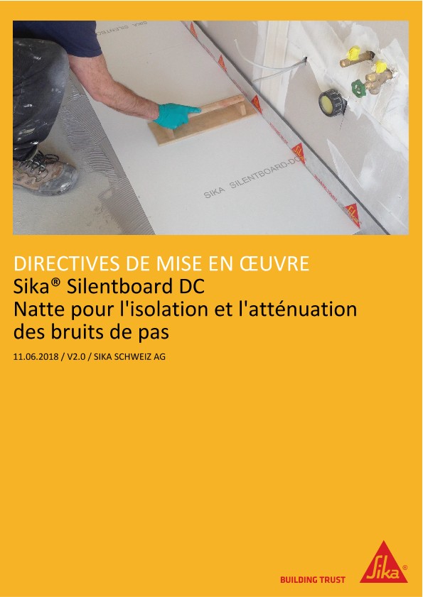 Natte pour l'isolation et l'atténuation des bruits de pas Sika Silentboard-DC