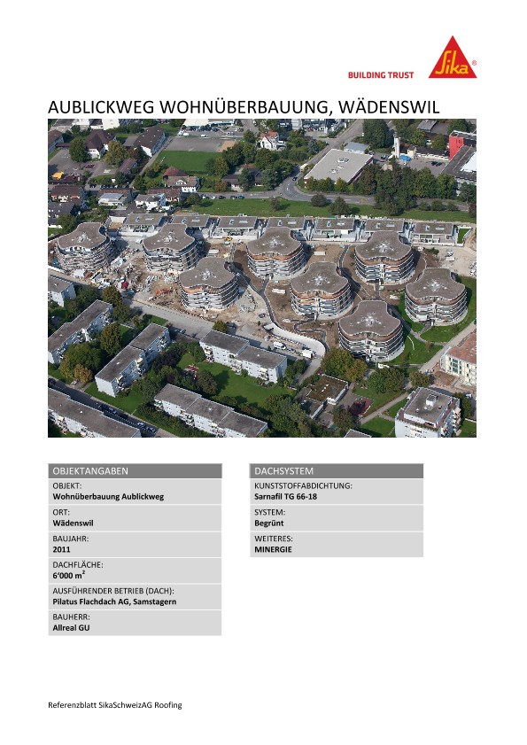Aublick Wohnüberbauung, Wädenswil