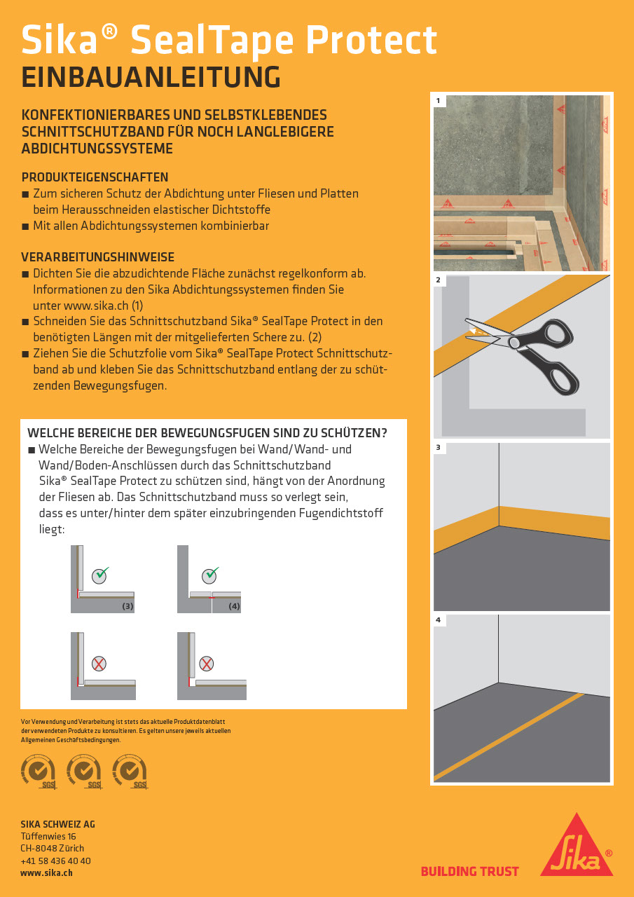 Einbauanleitung Sika SealTape Protect