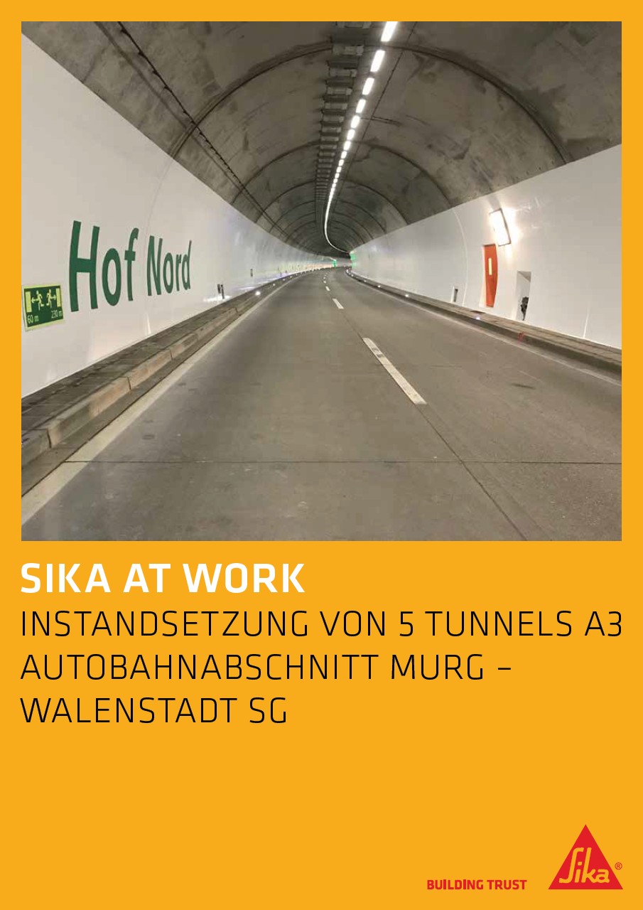 Instandsetzung von 5 Tunnels A3 Autobahnabschnitt Murg – Walenstadt SG