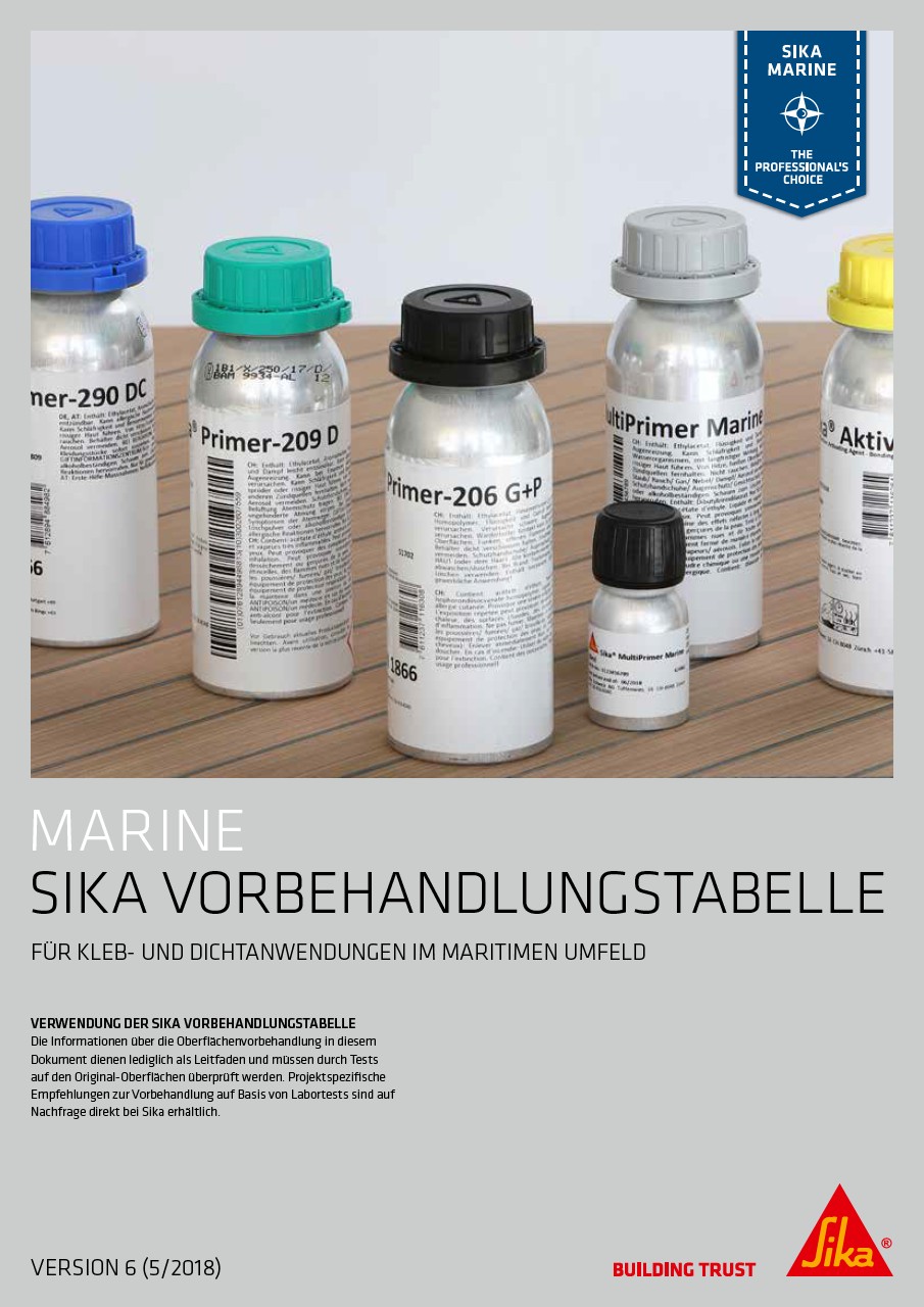 Sika® Vorbehandlungstabelle - Marine