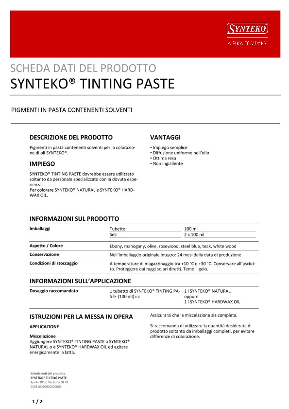 SYNTEKO® TINTING PASTE