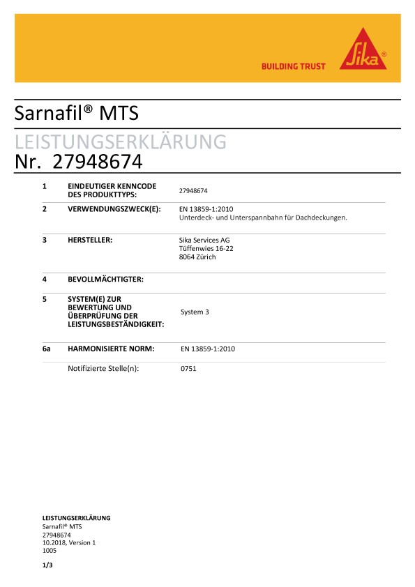 Sarnafil MTS