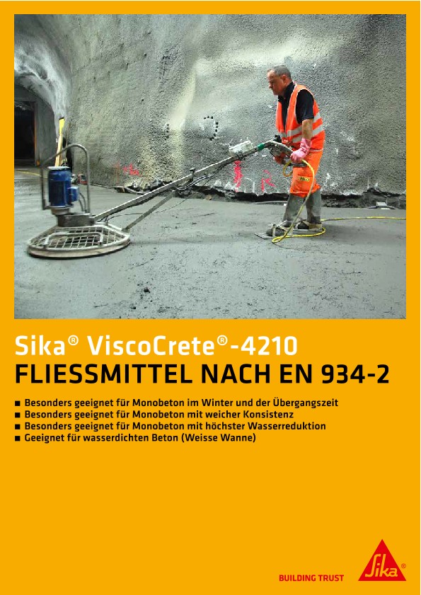 Sika® ViscoCrete®-4210 - Fliessmittel nach EN 934-2