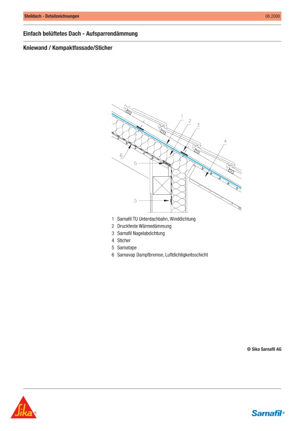 Aufsparrendämmung, Kniewand/Kompaktfass., Sticher