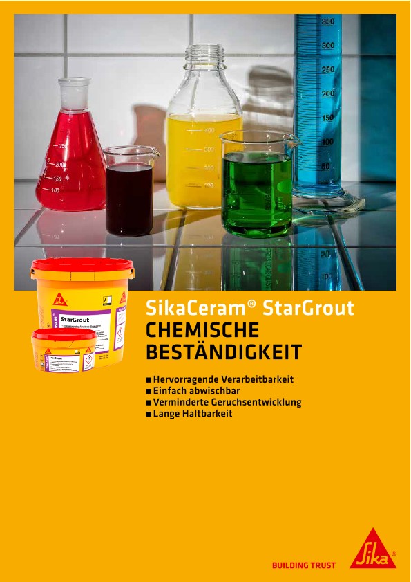 SikaCeram StarGrout - Chemische Beständigkeit