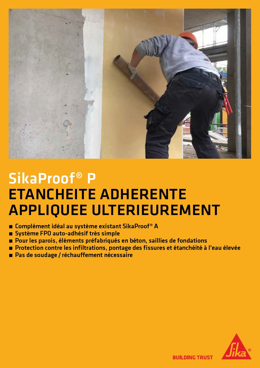 SikaProof® P - etancheite adherente appliquee ulterieurement