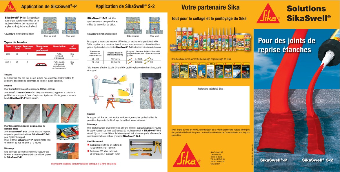 Solutions SikaSwell® - Pour des joints de reprise étanches