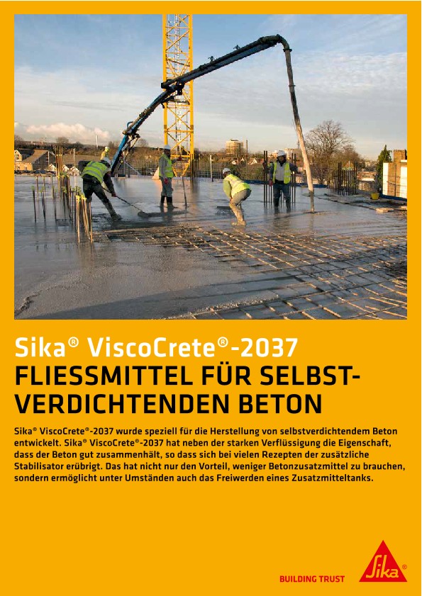 Sika® ViscoCrete®-2037 - Fliessmittel für selbstverdichtenden Beton