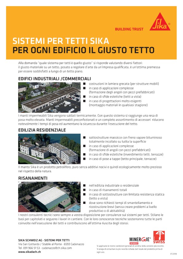 Per ogni edifico il giusto tetto