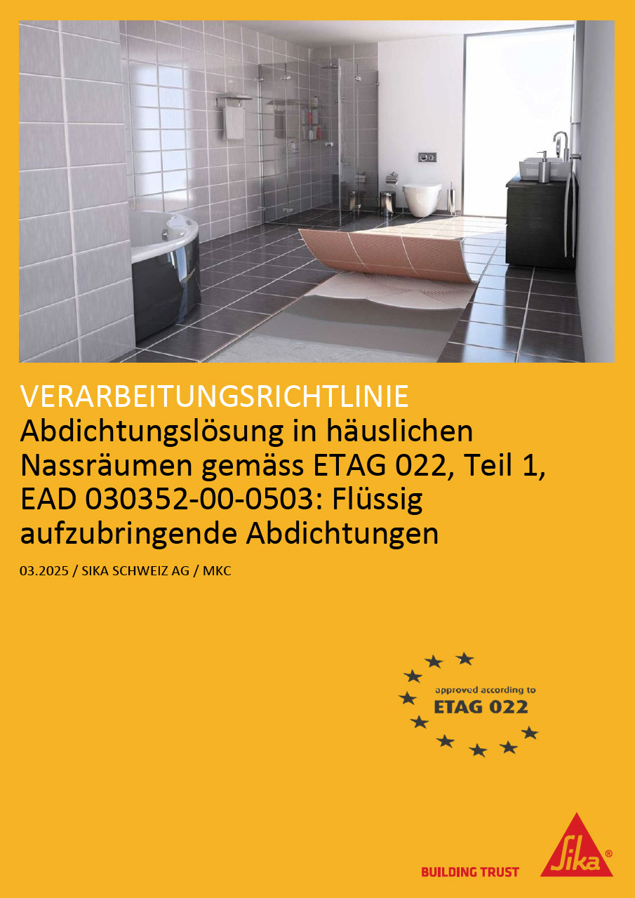 Abdichtungsloesungen für häusliche Nassräume gem. ETAG 022