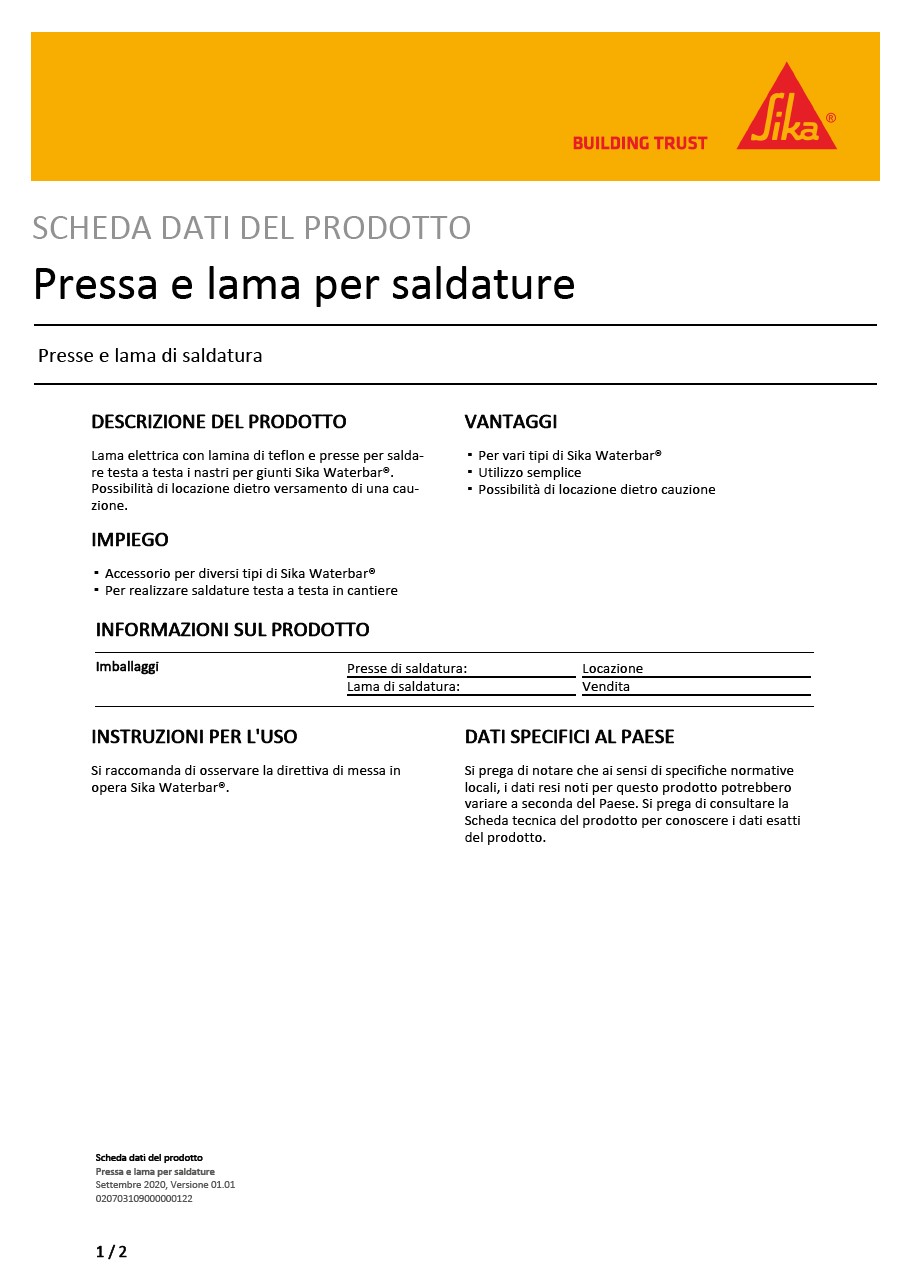 Pressa e lama per saldature