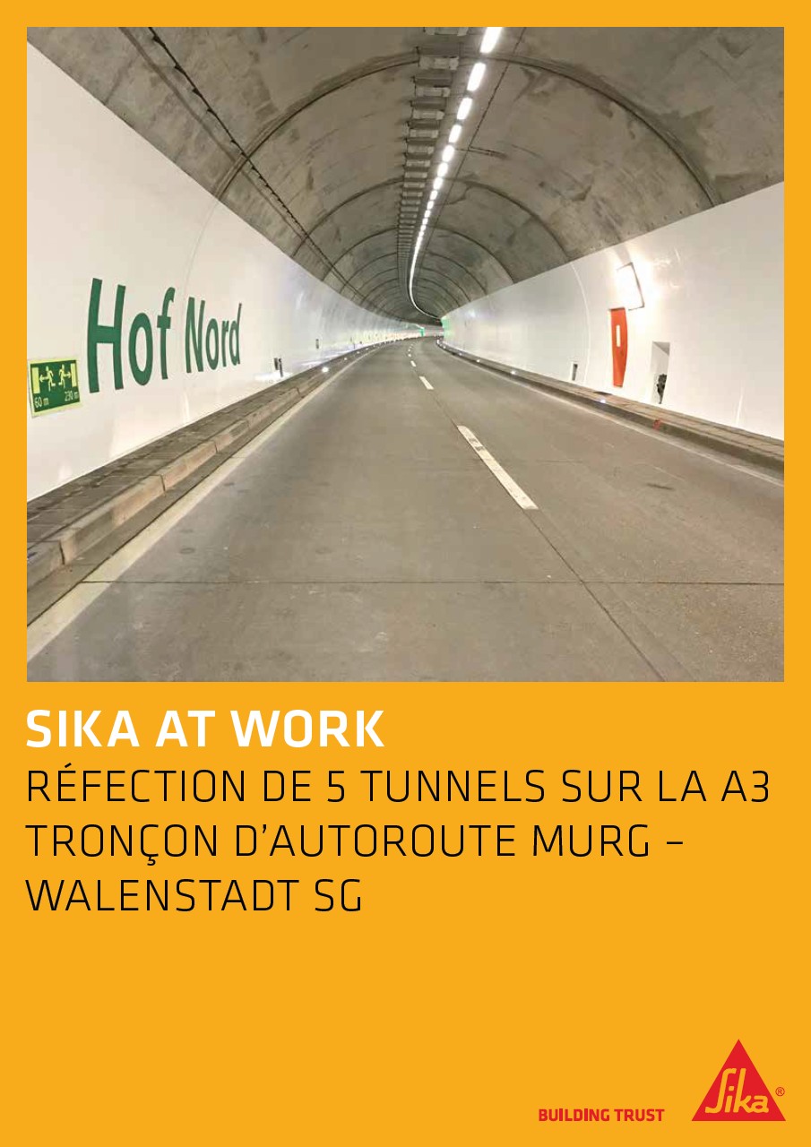 Réfection de 5 tunnels sur la A3 tronçon d’autoroute Murg – Walenstadt SG