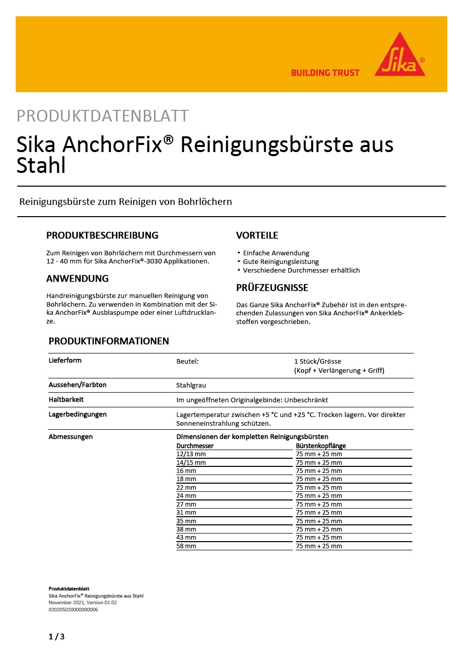 Sika AnchorFix® Reinigungsbürste aus Stahl
