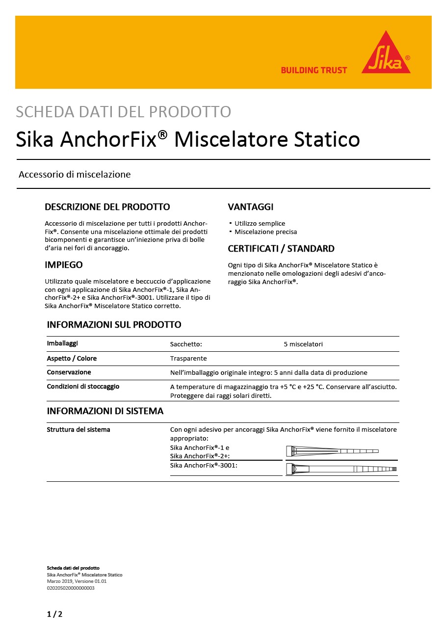 Sika AnchorFix® Miscelatore Statico