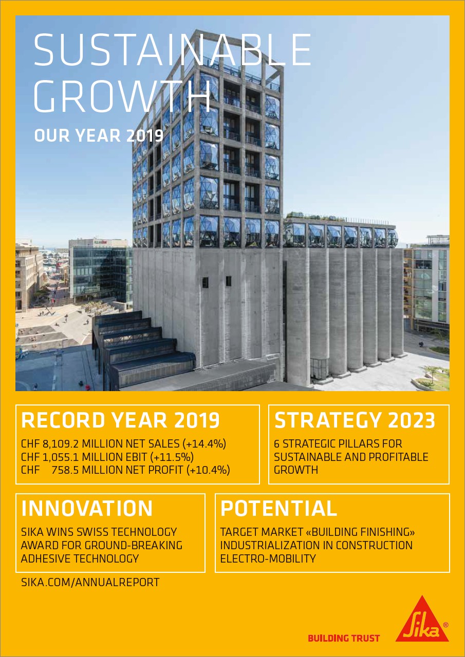 Sustainable Growth - Sika Annual Magazine 2019